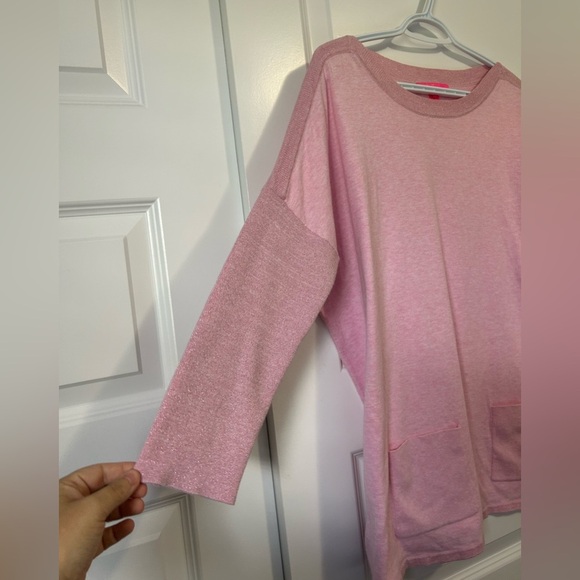 Lilly Pulitzer Cabo Pink Oversized Tunic Sweater with Pockets - Picture 5 of 9